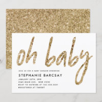 Oh Baby Glam Gold Glitter Baby Shower