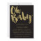 Oh Baby Gold Glitter and foil on black Baby Shower
