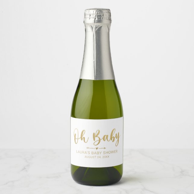 Oh Baby Gold Mini Sparkling Étiquette bouteille de (Devant)