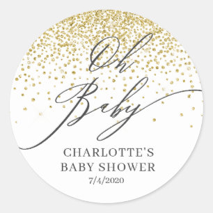 Oh Baby Gold Parties scintillant Favoriser Sticker