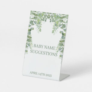 Oh Baby Greenery Baby Name Suggestions Table Sign