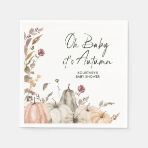Oh Baby It's Autumn' Fall Pumpkin Baby Shower Napkin