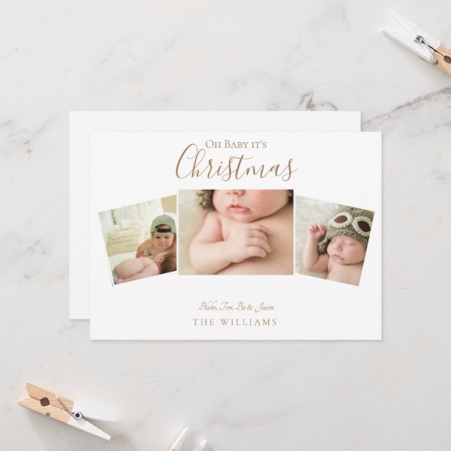 Oh Baby It's Christmas Collage Photo White II (Front/Back In Situ)