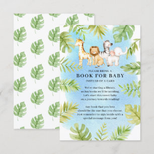 Oh Baby Jungle Baby Shower Book for Baby  Enclosure Card
