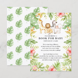 Oh Baby Jungle Baby Shower Book for Baby Enclosure Card