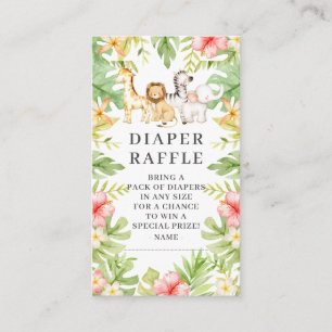 Oh Baby Jungle Baby Shower Diaper Raffle Enclosure Card
