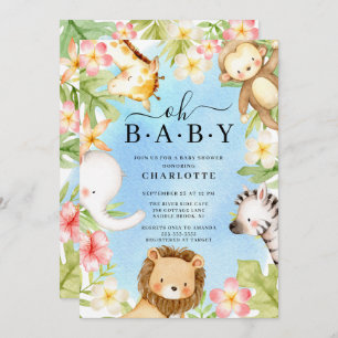 Oh Baby Jungle Baby Shower  Invitation