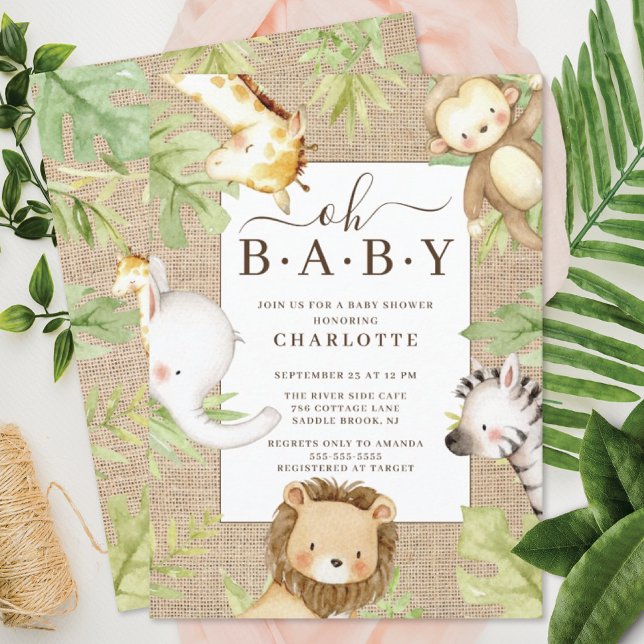Oh Baby Jungle Baby shower Invitation (Créateur téléchargé)