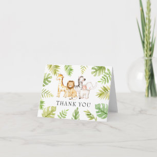 Oh Baby Jungle Baby Shower Thank You Card