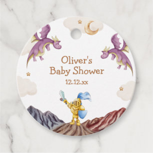 Oh Baby Medieval Fairytale Dragon Boy Baby Shower Favour Tags