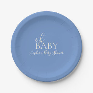 Oh Baby Minimalist Baby Shower Paper Plate