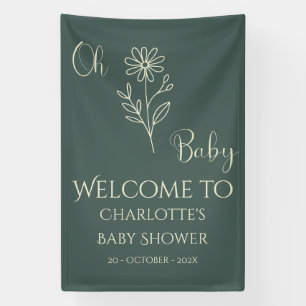 Oh Baby Minimalist Wildflower Baby Shower Banner