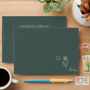 Oh Baby Minimalist Wildflower Baby Shower Envelope