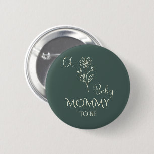 Oh Baby Minimalist Wildflower Mommy-to-be 2 Inch Round Button