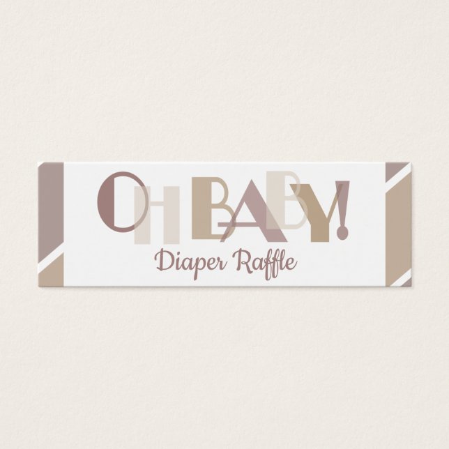 Oh Baby Mocha Typographie moderne Déchets Raffle (Devant)