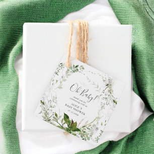 Oh Baby Modern Greenery Baby Shower Favour Tags