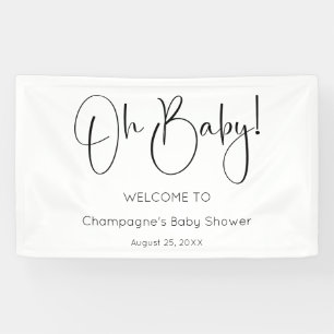 Oh Baby Modern Script Baby Shower Banner