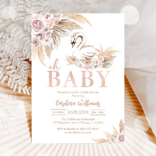 Oh Baby Pampas Oie Invitation Baby Shower