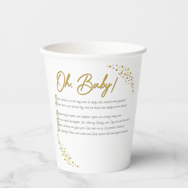 Oh, Baby Paper Cups (Front)