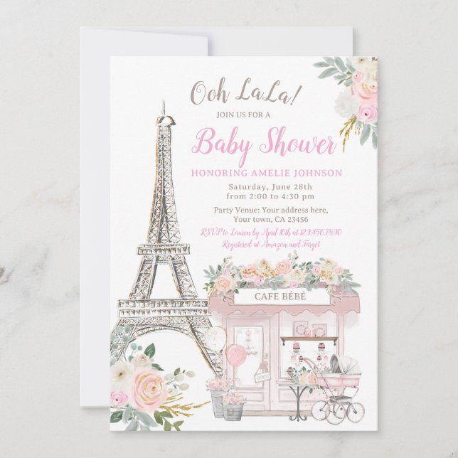 Oh Baby Paris Baby Shower Brunch Invitation (Front)