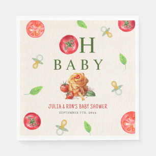 Oh Baby Pasta & Pacifiers Baby Shower Napkin