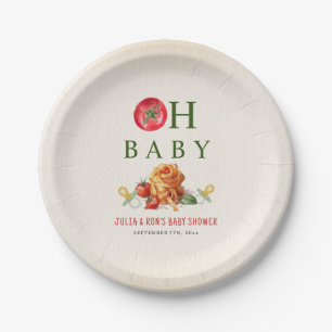 Oh Baby Pasta & Pacifiers Baby Shower Paper Plate