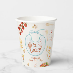 Oh Baby Pasta & Pacifiers Blue Boy Baby Shower Paper Cups