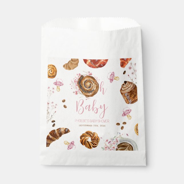 Oh Baby Pastries + Pacifiers Girl Baby Shower Favour Bag (Front)
