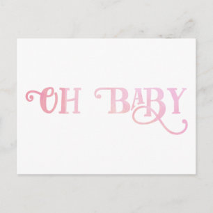 Oh Baby Personalize This Pink Girly Girl Postcard