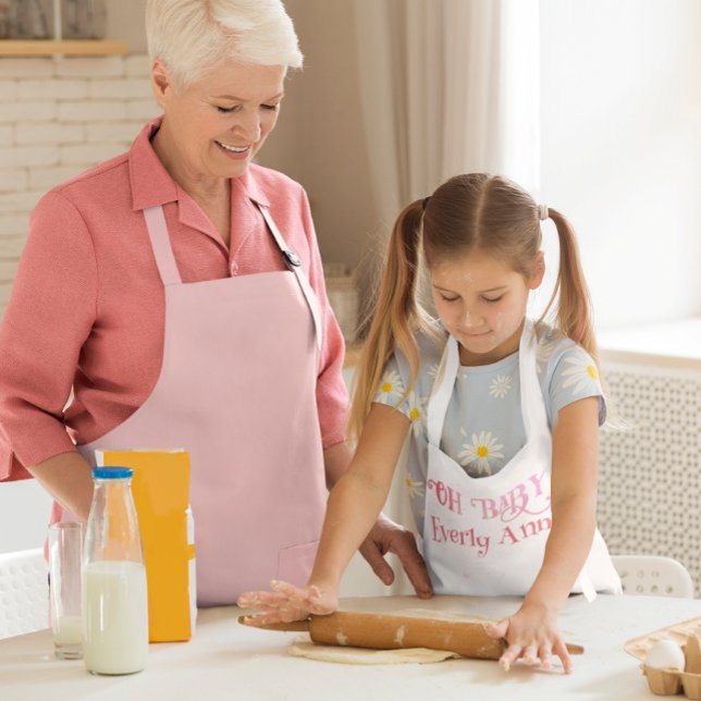 Oh Baby Personalized Pink Girly Girl Kids Apron (Creator Uploaded)