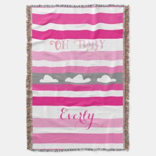 Oh Baby Personalized Pink Girly Girl Throw Blanket