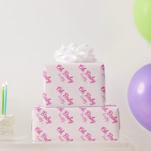Oh Baby Personalized Pink Girly Girl Wrapping Paper