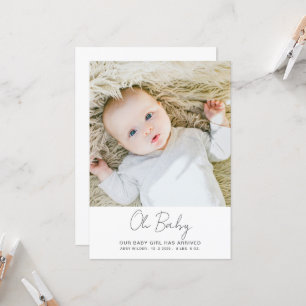 Oh Baby Photo Birth Announcement