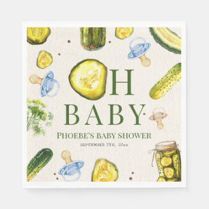 Oh Baby Pickles + Pacifiers Boy Baby Shower Napkin