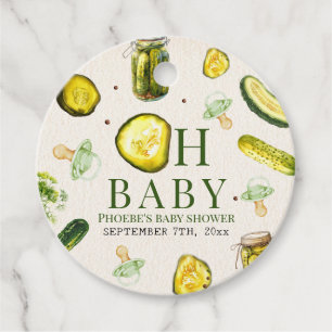 Oh Baby Pickles & Pacifiers Girl Baby Shower Favour Tags