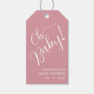 Oh Baby! Pink Girl Baby Shower Gift Tags