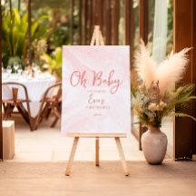 Oh Baby Pink Marble Welcome Sign Foam Core Board