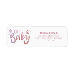 "Oh Baby" Pink Watercolor Baby Shower