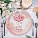 Oh baby pink whimsical cloud baby shower template paper plate<br><div class="desc">Oh baby cute pink whimsical cloud baby shower template paper plates personalized baby shower tableware</div>