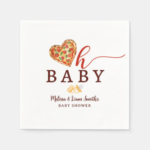 Oh Baby Pizza and Pacifiers Baby Shower Napkin