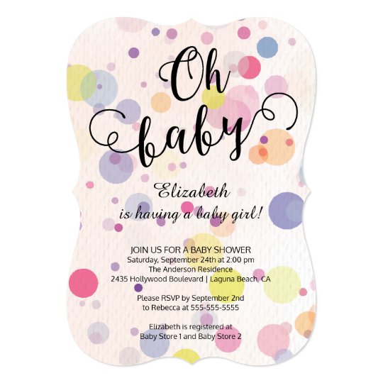 Oh Baby! Polka Dots Neutral Baby Shower Invitation