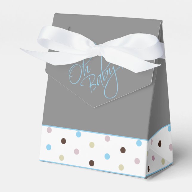 Oh Baby Posh Baby Shower for Boy Favor Box (Front Side)