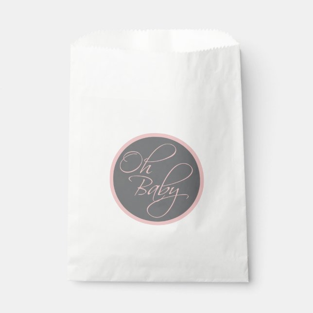 Oh Baby Posh Baby Shower for Girl Favour Bag (Front)