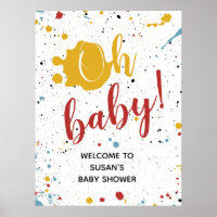 Oh Baby Primary Paint Splatter Neutral Baby Shower