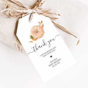 Oh Baby Pumpkin Fall Baby Shower Favour Tags