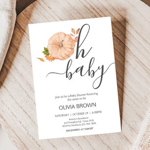 Oh Baby Pumpkin Fall Baby Shower Invitation