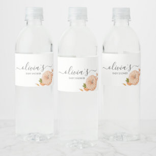 Oh Baby Pumpkin Fall Baby Shower Water Bottle Label