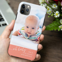 Oh Baby Quote Coral Pink Custom Photo