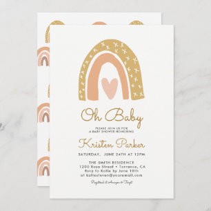 Oh Baby Rainbow Baby Shower Invitation Cards