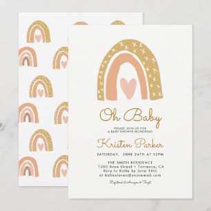 Oh Baby Rainbow Baby showers - Cartes d'invitation